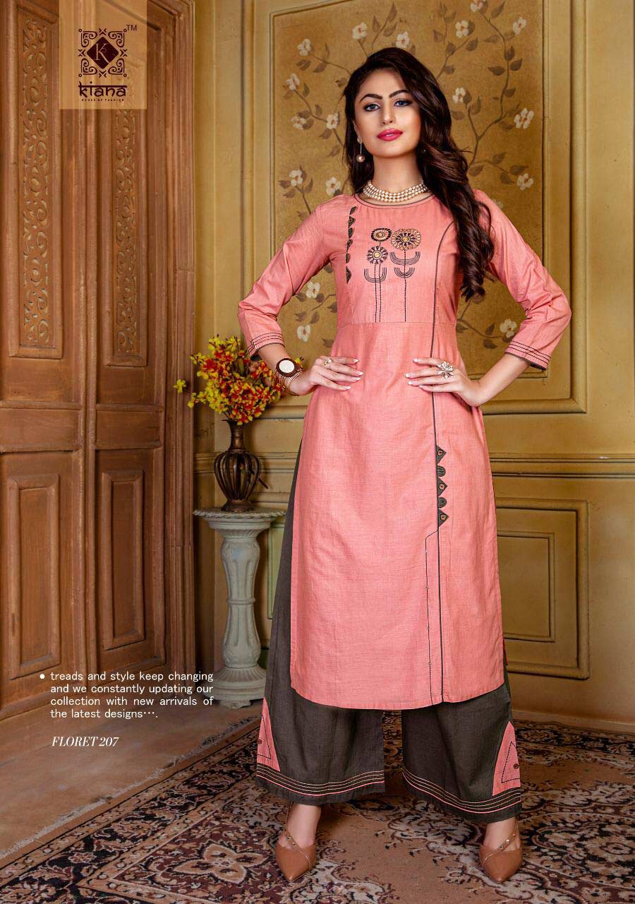 Floret Vol-2 Kiana Palazzo Embroidery Kurti Manufacturer Floret Vol-2 Kiana Palazzo Embroidery Kurti Manufacturer
